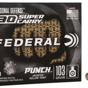 FEDERAL 30 SUPER CARRY 103GR PUNCH HP 20 RD/BX 10 BX/CS
