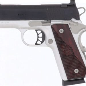 Alternative view of SPRINGFIELD 1911 RONIN 9MM 3" - 9RD SS/BLUED WOOD GRIPS