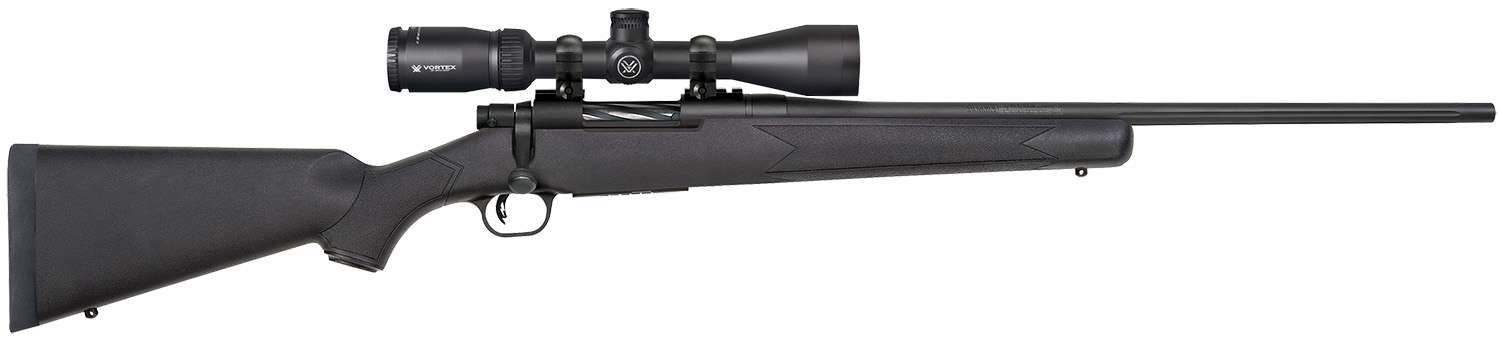 MOSSBERG PATRIOT 350 LEGEND RIFLE 22" T.B. BLACK SYNTHETIC, 4RD MAG, VORTEX 3-9X40 SCOPE