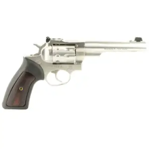 RUGER GP100 22LR REV 5.5" STS RBR WOOD GRP FO ADJ SGHT