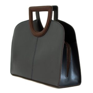 Smith & Wesson Structured Tote w/ CCW Compartment- Blue and Brown Leather - Image 3