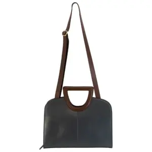 Smith & Wesson Structured Tote w/ CCW Compartment- Blue and Brown Leather - Image 6