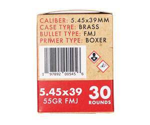 Alternative view of GO 5.45X39MM 55GR FMJ BRASS 30/1350