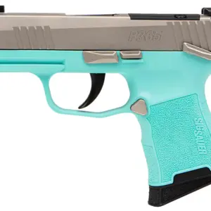 Alternative view of SIG SAUER P365 380 NICKEL/TURQUOISE, 2-10RD MAG OPTIC READY