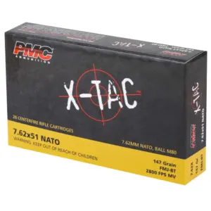 Alternative view of PMC 7.62 X 51 (308WIN)147GR FMJ-BT 20RD BX 500RD CASE