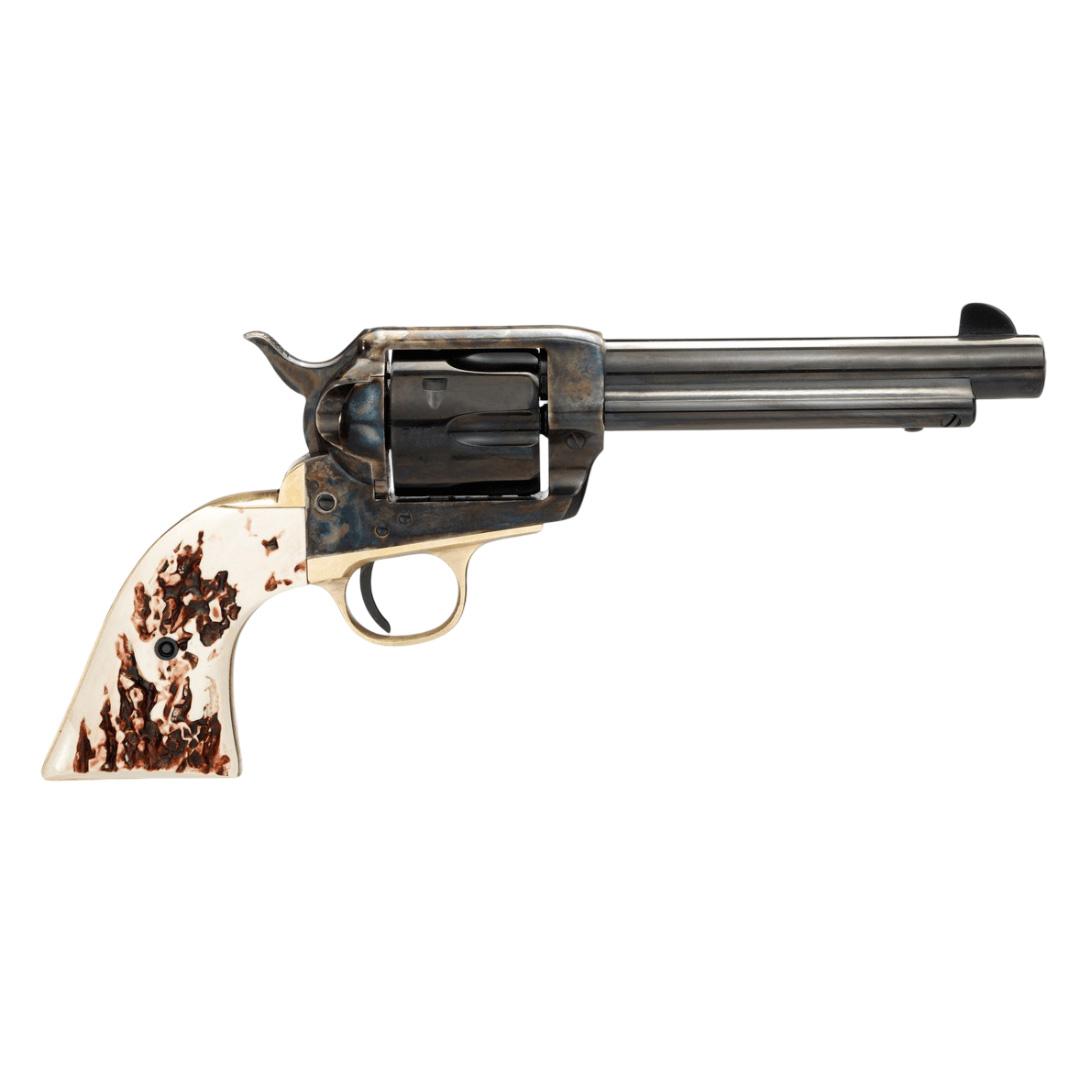 Taylor & Company 1873 Stag Grip Handgun .45 Colt 6rd Capacity 5.5" Blued Barrel Stag Grip Case Hardened