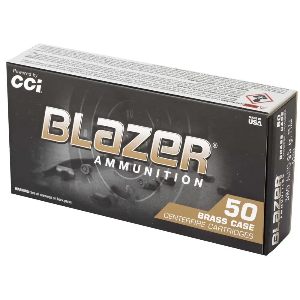CCI 380 AUTO 95 FMJ BLAZER BRASS 50 RD/BX 20 BX/CS - Image 2