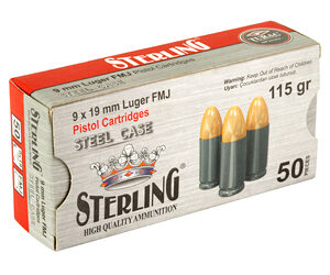 Alternative view of STERLING 9MM 115GR FMJ STEEL 50/1000