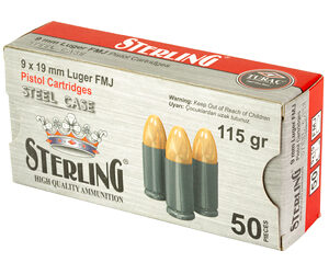STERLING 9MM 115GR FMJ STEEL 50/1000 - Image 3