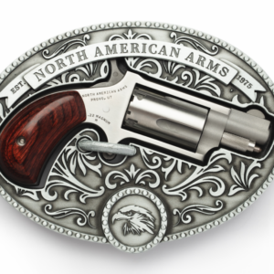 NAA MINI-REVOLVER .22 M, 1 1/8", W/ OVAL ORNATE BELT BUCKLE