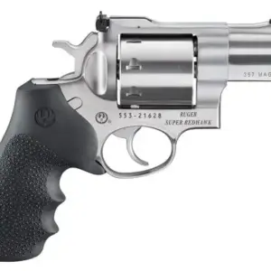 RUGER SUPER REDHAWK 357MAG REVOLVER 2.5" STAINLESS, HOGUE GRIP, 8RD