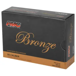 Alternative view of PMC BRONZE 50CAL BMG 660GR FMJ BT 10RD BX 200RD CASE