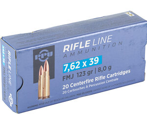Alternative view of PPU 7.62X39 FMJ 123GR 20/1000