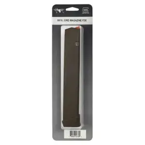 Alternative view of GLOCK GEN5 MAG 9mm 33rd (FDE mag floor plate FDE, follower orange) Pkg