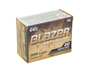Alternative view of CCI BLAZER BRASS 9MM 115GR JHP 20