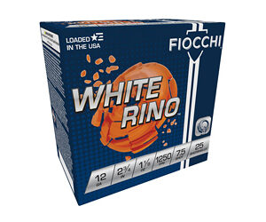 FIOCCHI WHITE RINO 12GA #7.5 25/250
