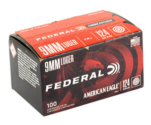 FED AM EAGLE 9MM 124GR FMJ 100RD - Image 2