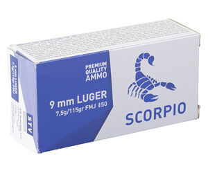 Alternative view of SCORPIO AMMO 9MM 115GR FMJ 50/1000
