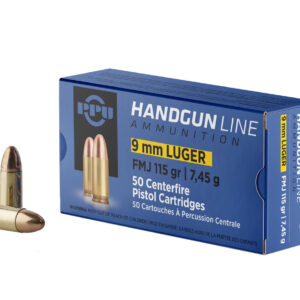 PPU 9 MM LUGER 115GR FMJ 50RD BOX 20 BOXES PER CASE