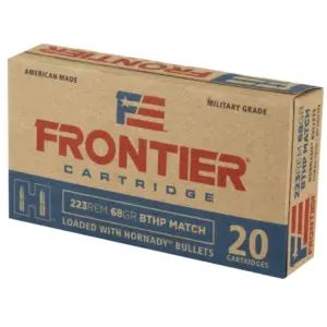 HORNADY FRONTIER 223REM 68GR BTHP 20RD BX 500RD CASE - Image 2