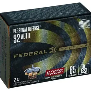 FEDERAL HYDRA-SHOK 32ACP 65G JHP 20RD BX 500RD CASE