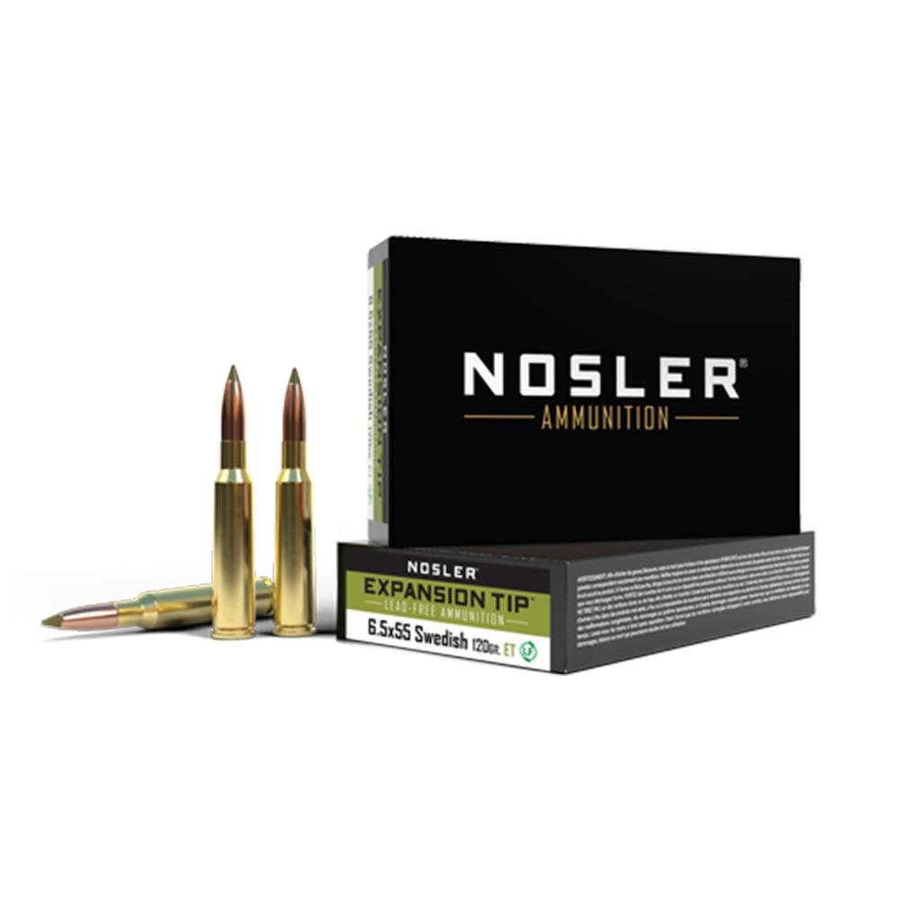 Nosler E-Tip Rifle Ammunition 6.5x55 120gr ET 2756 fps 20/ct